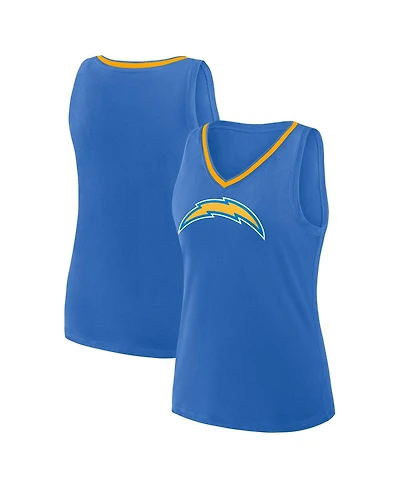 Logo Athletic Women's Powder Blue Los Angeles Chargers Stellar Win V-Neck Tank Top