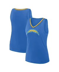 Logo Athletic Women's Powder Blue Los Angeles Chargers Stellar Win V-Neck Tank Top