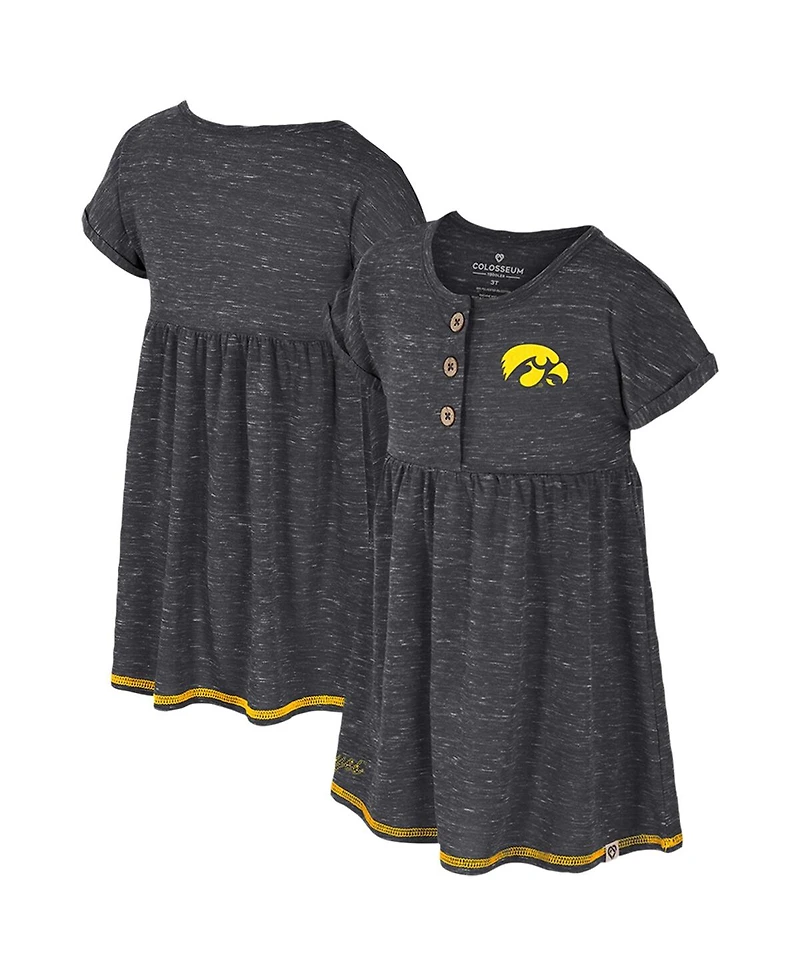 Colosseum Girls Toddler Black Iowa Hawkeyes Fleet Dress