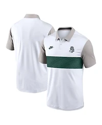 Nike Men's White/Gray Michigan State Spartans Athletic Prep Legacy Logo Vapor Performance Polo Shirt