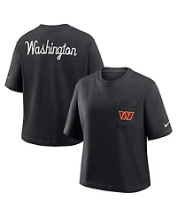 Nike Women's Black Washington Commanders Rewind Pocket Boxy T-Shirt
