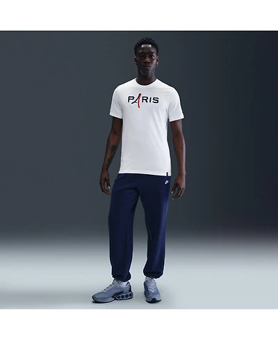 Nike Men's White Paris Saint-Germain Wordmark T-Shirt