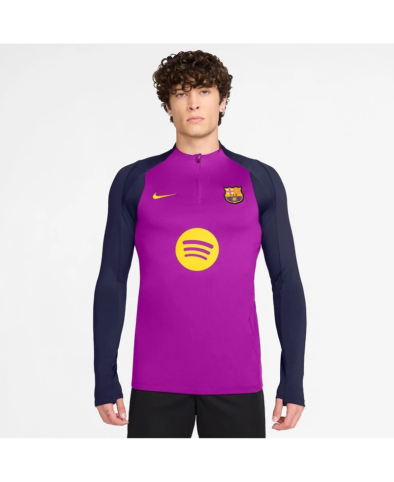 Nike Men's Purple Barcelona 2025/26 Strike Drill Quarter-Zip Long Sleeve Performance Sweatshirt