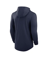 Nike Men's Navy West Virginia Mountaineers Classic Arch Tri-Blend Performance Long Sleeve Hoodie T-Shirt