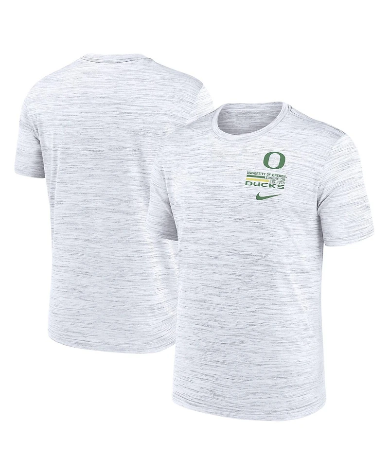Nike Men's White Oregon Ducks Velocity Stacked Performance T-Shirt