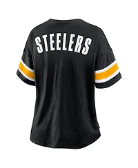 Fanatics Women's Black Pittsburgh Steelers Redzone Curl Route T-Shirt