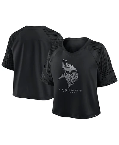 Fanatics Women's Minnesota Vikings Oversized Raglan V-Neck Blackout Fashion Jersey