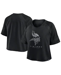 Fanatics Women's Minnesota Vikings Oversized Raglan V-Neck Blackout Fashion Jersey