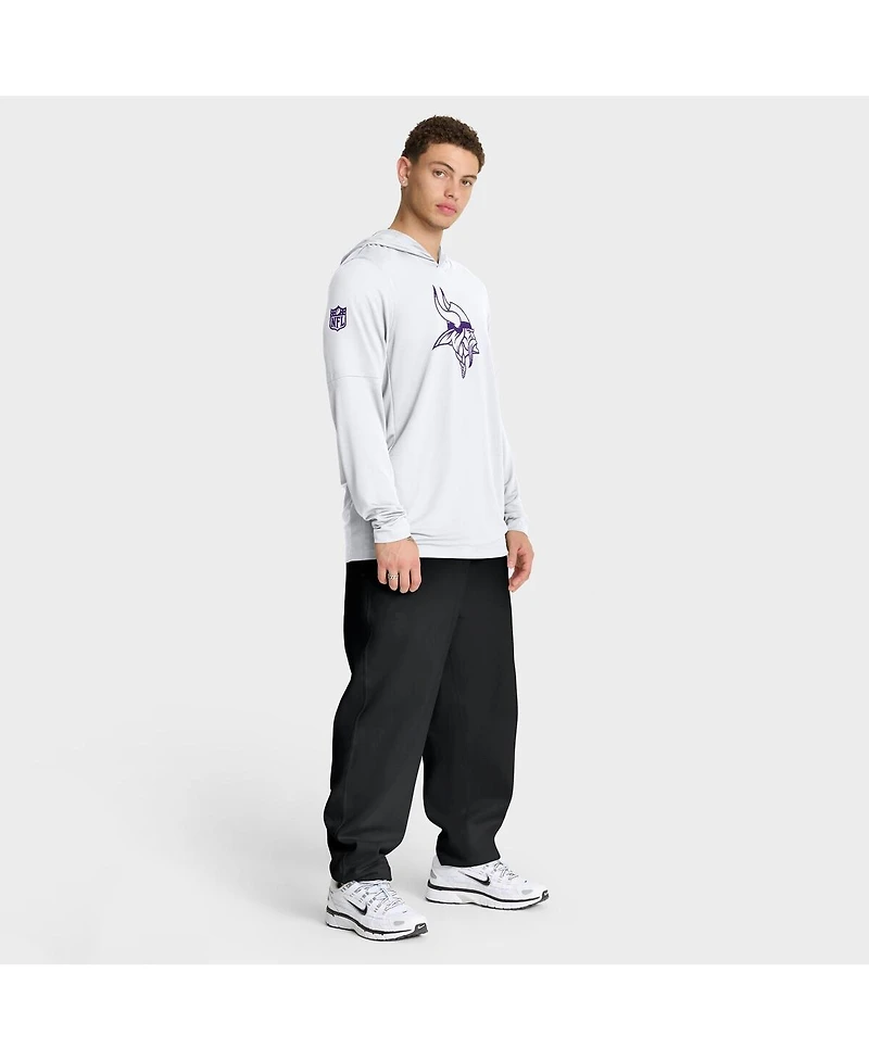Nike Men's White Minnesota Vikings Alt Pack Pass Accuracy Performance Long Sleeve Hoodie T-Shirt