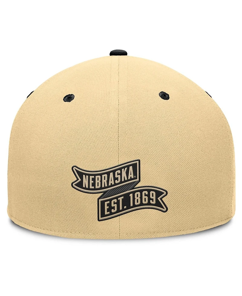 Fanatics Men's Khaki/Black Nebraska Huskers Balance Fitted Hat