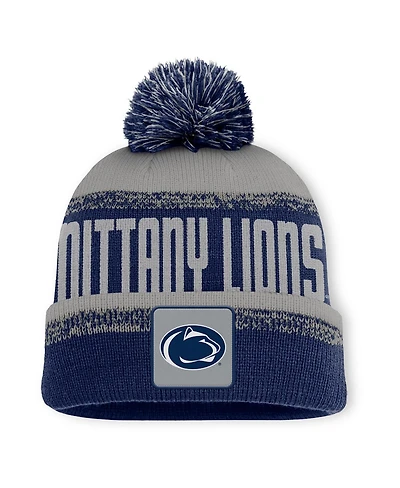 Fanatics Men's Navy/Gray Penn State Nittany Lions Thrive Cuffed with Pom Knit Hat