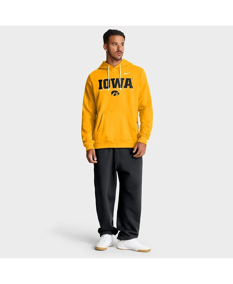Nike Men's Gold Iowa Hawkeyes 2025 Sideline Performance Pullover Hoodie