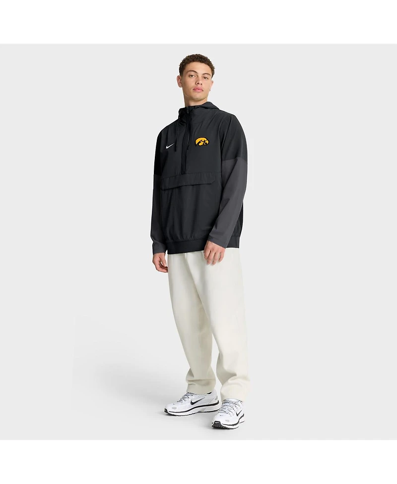 Nike Men's Black Iowa Hawkeyes Anorak Half-Zip Hoodie Jacket