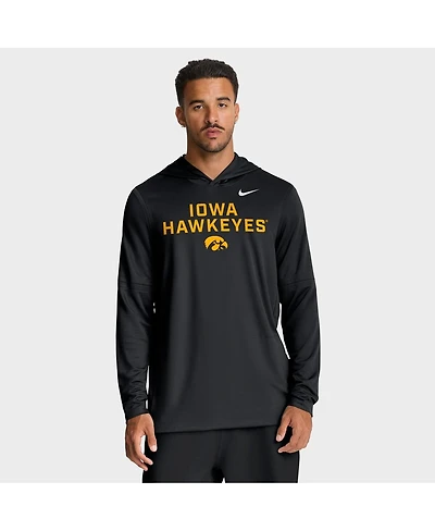 Nike Men's Iowa Hawkeyes 2025 Sideline Performance Long Sleeve Hoodie T-Shirt