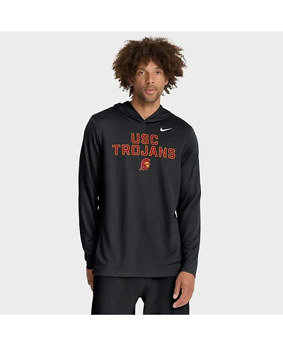 Nike Men's Black Usc Trojans 2025 Sideline Performance Long Sleeve Hoodie T-Shirt
