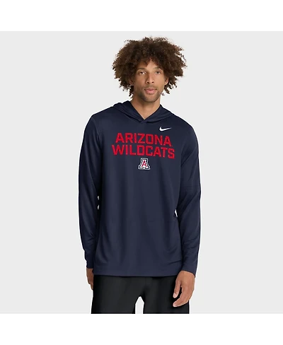 Nike Men's Navy Arizona Wildcats 2025 Sideline Performance Long Sleeve Hoodie T-Shirt