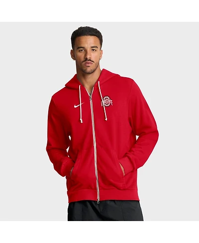 Nike Men's Scarlet Ohio State Buckeyes 2025 Sideline Performance Full-Zip Hoodie