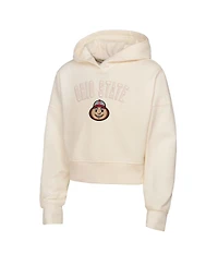 Outerstuff Big Boys and Girls Cream Ohio State Buckeyes Oversized Blitz Cropped Pullover Hoodie