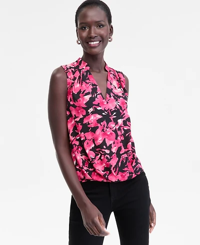 I.n.c. International Concepts Women's Printed Surplice Tank Top, Macy's Exclusive