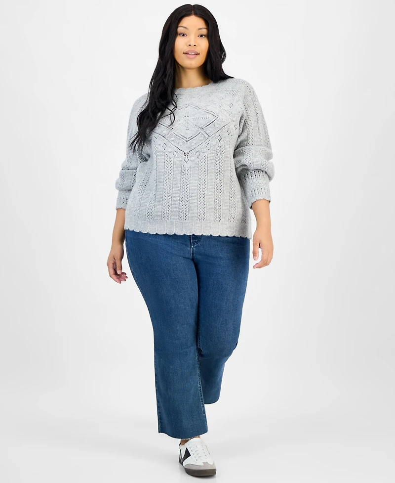 And Now This Trendy Plus Scalloped-Edge Pointelle Sweater, Macy's Exclusive