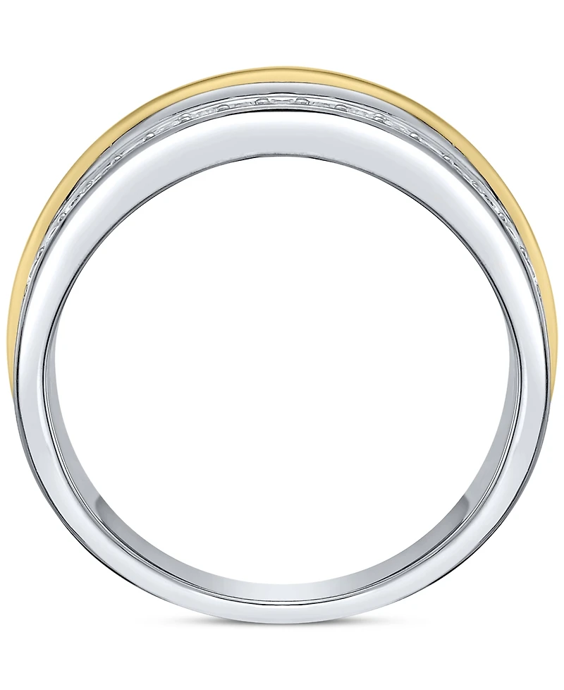 Men's Diamond Triple Row Band (1/2 ct. t.w.) in 10k Two-Tone Gold