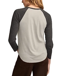 Lucky Brand Women's Good Fortune Sun Poster T-shirt with Raglan Sleeves