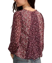 Lucky Brand Women's Print Mix Swing Top