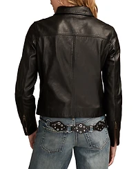 Lucky Brand Women's Zip Up Leather Jacket