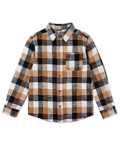 Levi's Little Boys Buffalo Checkered Flannel Long Sleeve Shirt