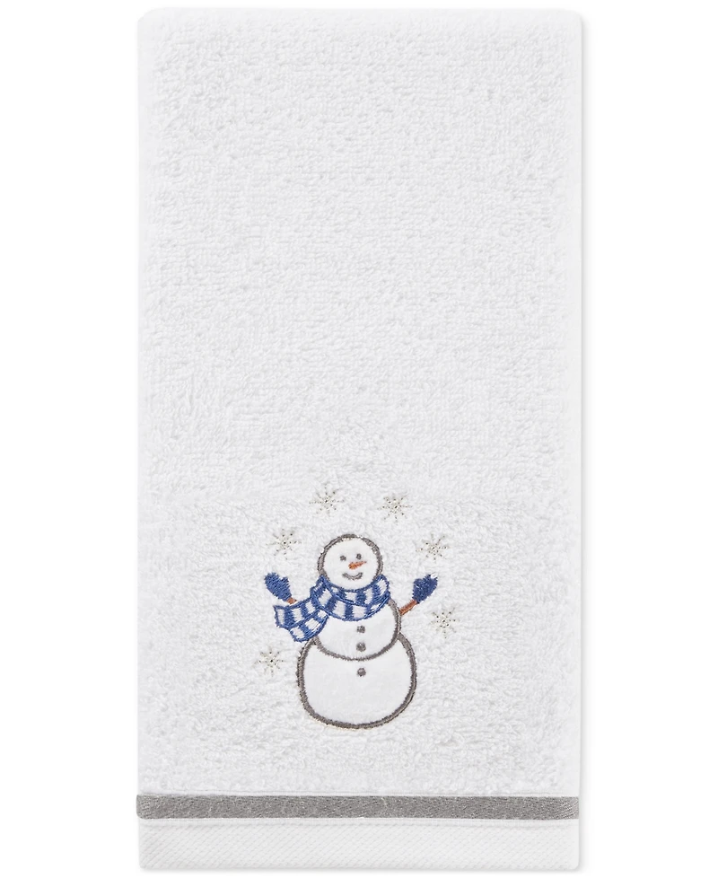 Decor Studio Holiday Snowman Turkish Cotton 2-Pc. Hand Towel Set, 16" x 28"