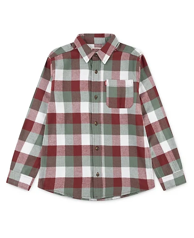 Levi's Boys 2T-7 Buffalo Checkered Flannel Long Sleeve Shirt