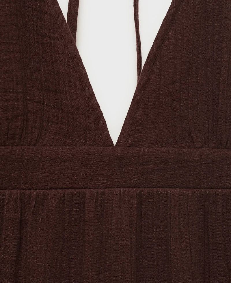 Mango Women's V-Neck Cotton Dress