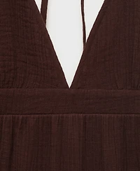 Mango Women's V-Neck Cotton Dress