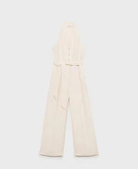 Mango Women's Belted Halter Neck Jumpsuit
