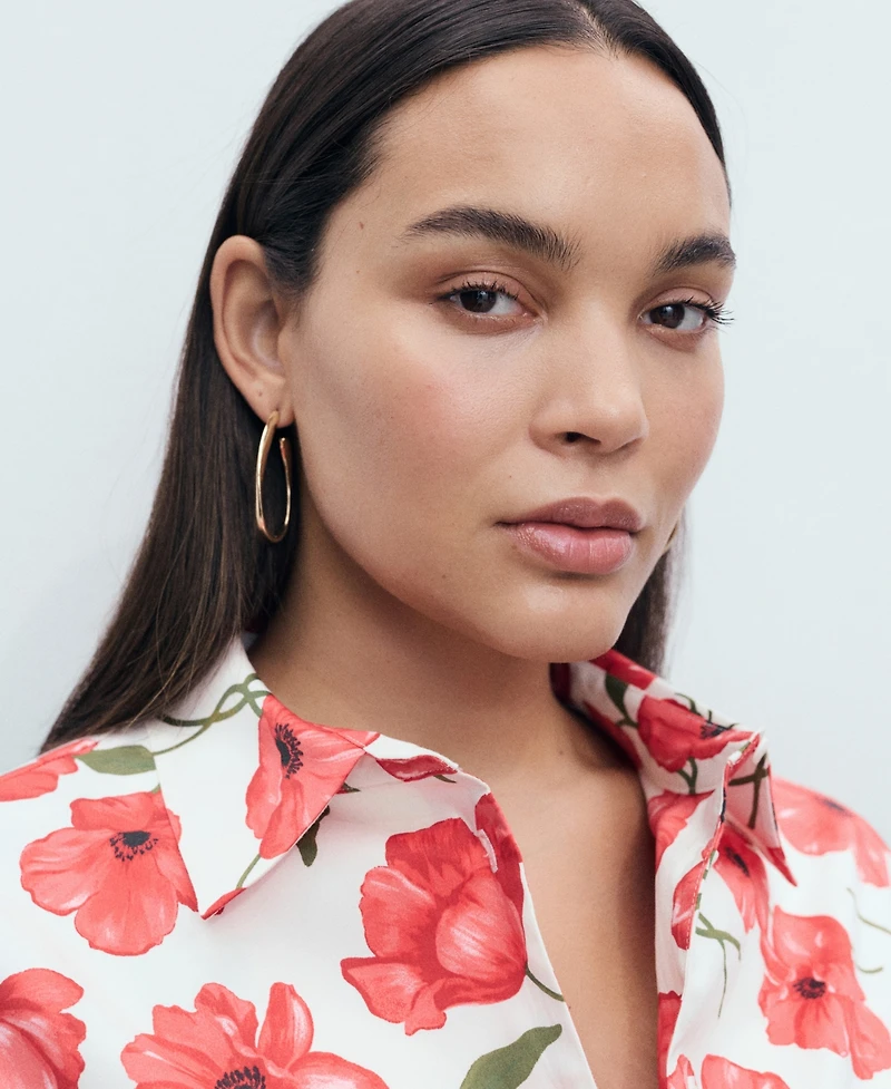 Mango Women's Floral-Print Poplin Shirt