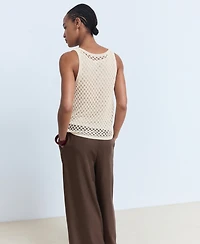 Mango Women's Straps Crochet Top