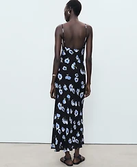 Mango Women's Draped Neckline Long Dress