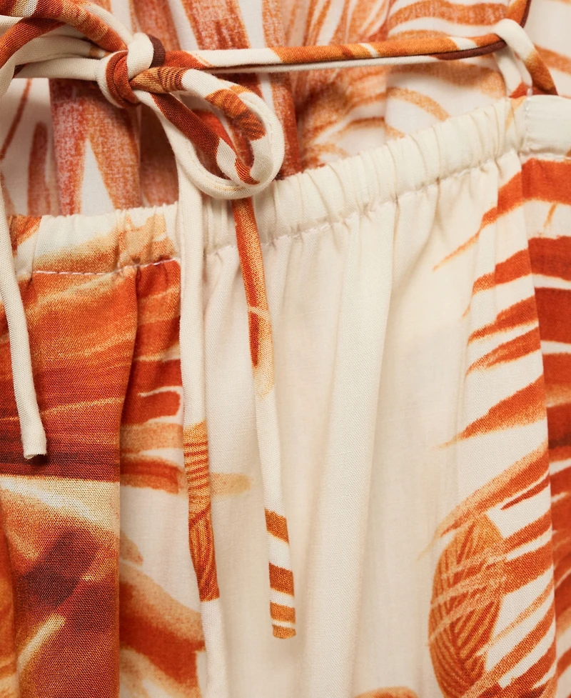 Mango Women's Palm Print Halter Dress