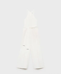 Mango Women's Belted Long Lyocell Jumpsuit