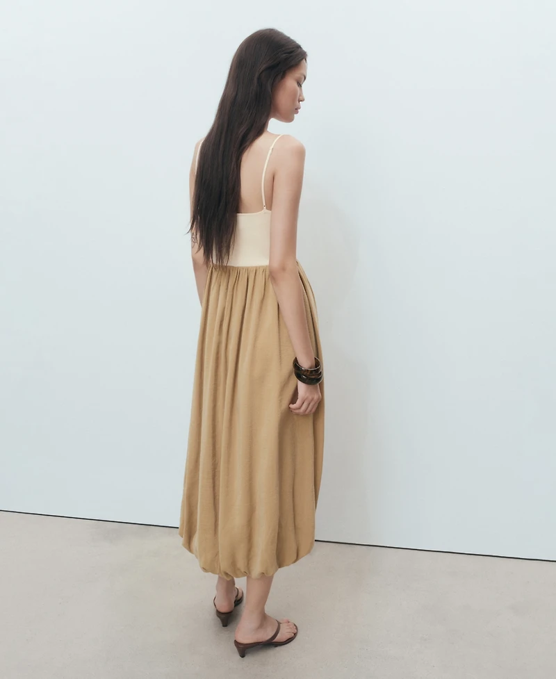 Mango Women's Combined Knitted Balloon Dress