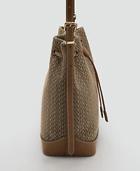 Mango Women's Printed Logo Bucket Bag
