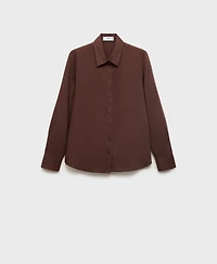 Mango Women's Linen Blend Straight Shirt