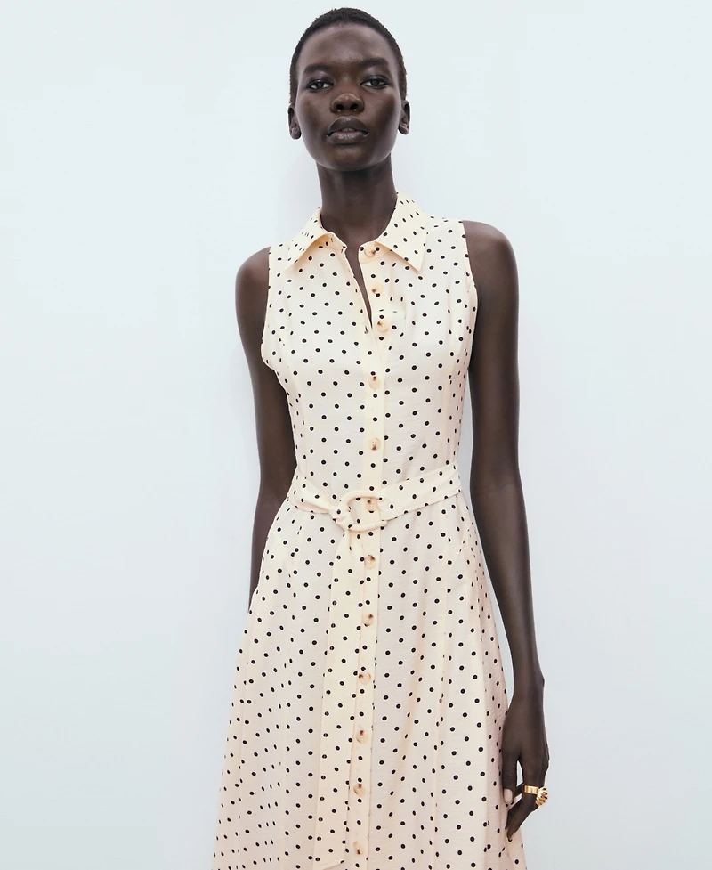 Mango Women's Polka Dot Shirt Dress
