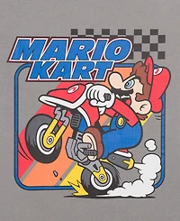 Mario Bros. Big Boys Checkered Striped Short Sleeve T-Shirt