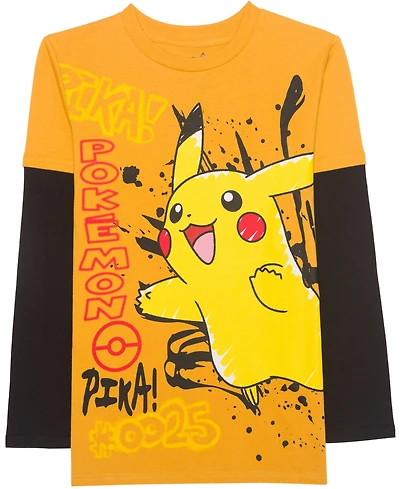 Pokemon Big Boys Long Sleeve Twofer T-Shirt