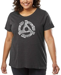 La Pop Art Plus Size Record Adapter Word Art T-Shirt