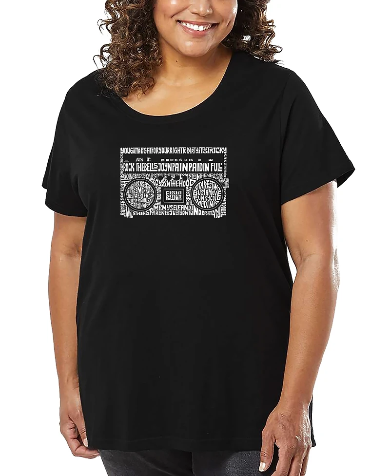 La Pop Art Plus Greatest Rap Hits Of The 1980's Word T-Shirt