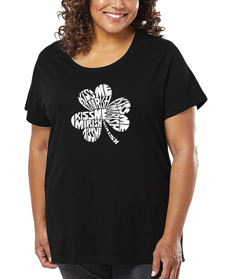 La Pop Art Plus Kiss Me I'm Irish Word T-Shirt
