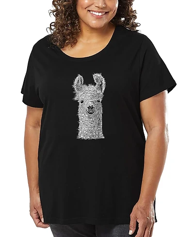 La Pop Art Plus Llama Word T-Shirt