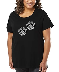 La Pop Art Plus Cat Mom Word T-Shirt
